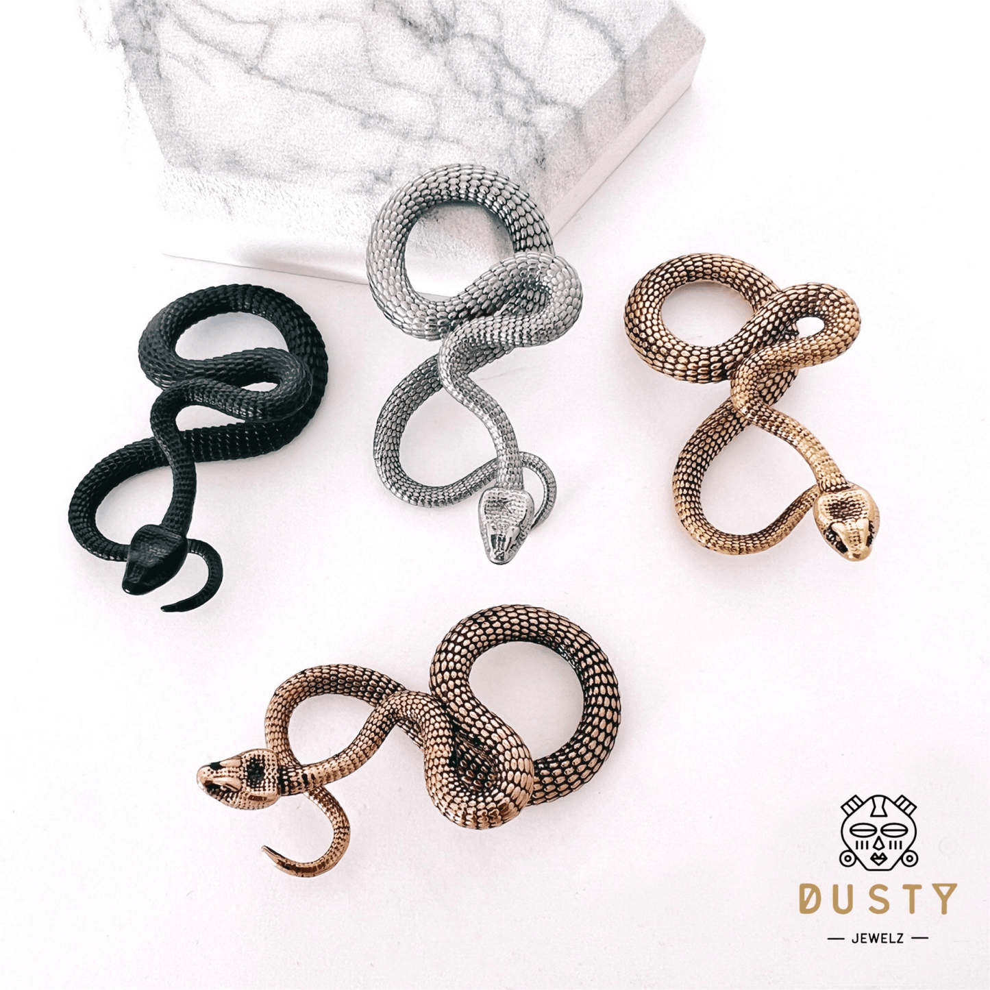 Snake Curl Ear Weights | Lobe Hanger - DustyJewelz