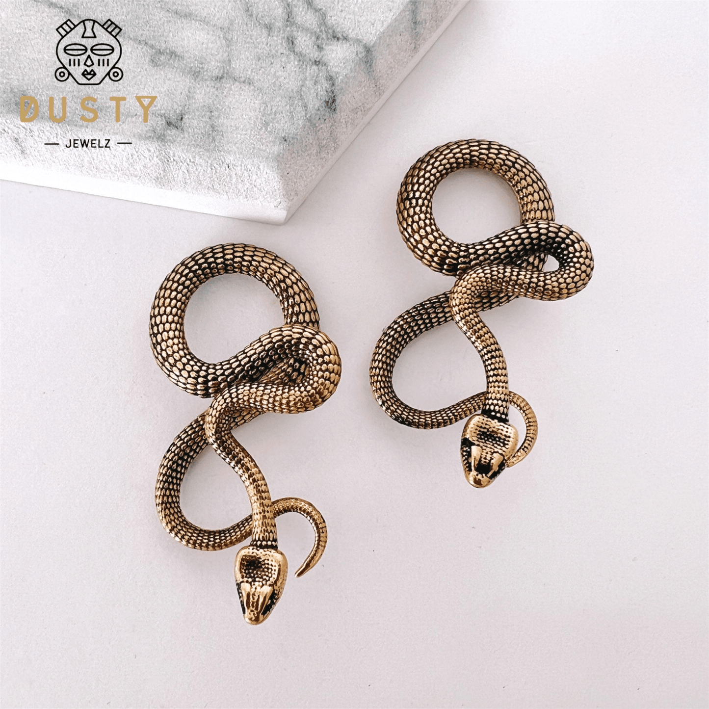 Snake Curl Ear Weights | Lobe Hanger - DustyJewelz
