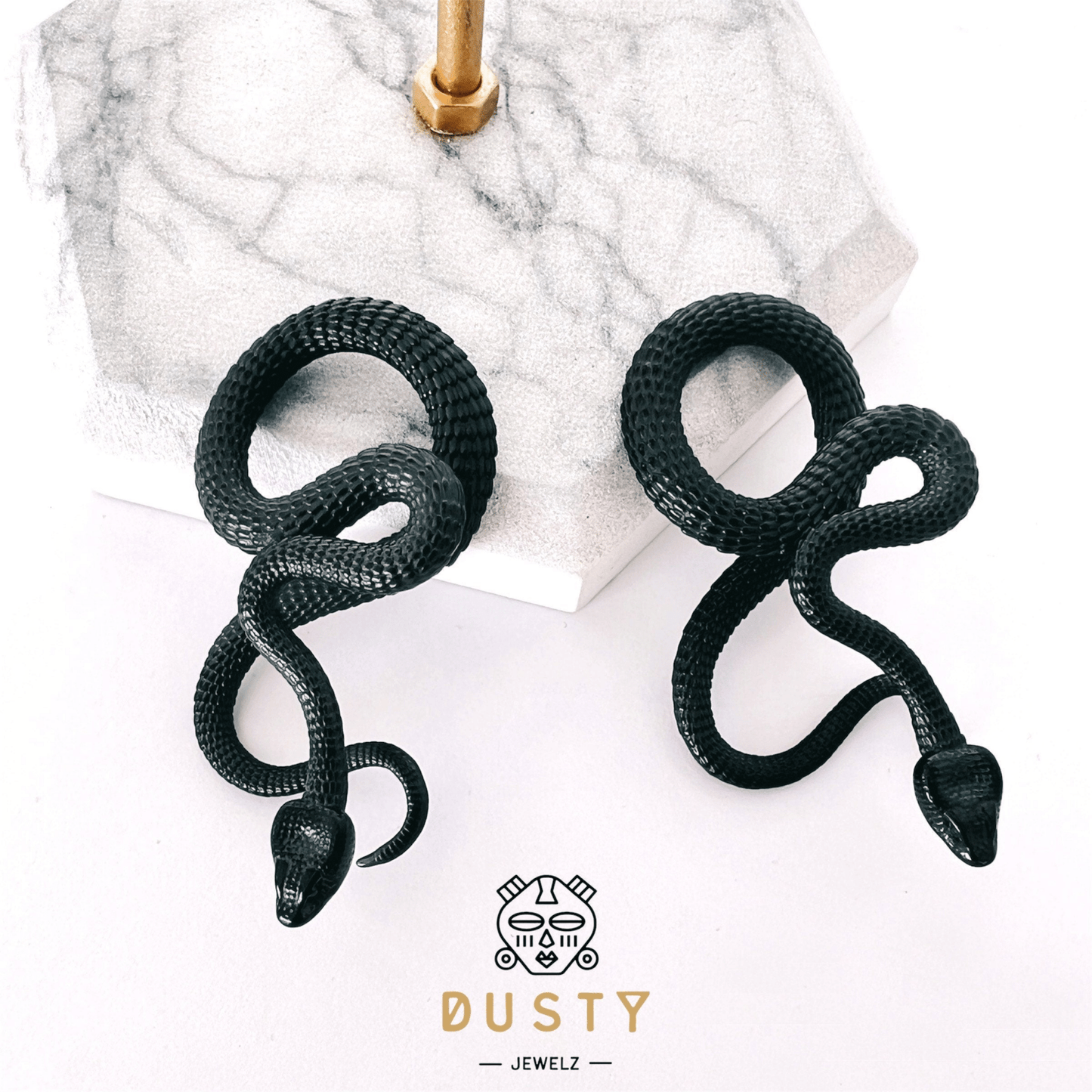 Snake Curl Ear Weights | Lobe Hanger - DustyJewelz