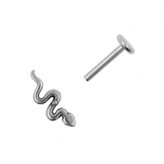 Snake Labret Stud | Internally Threaded - DustyJewelz