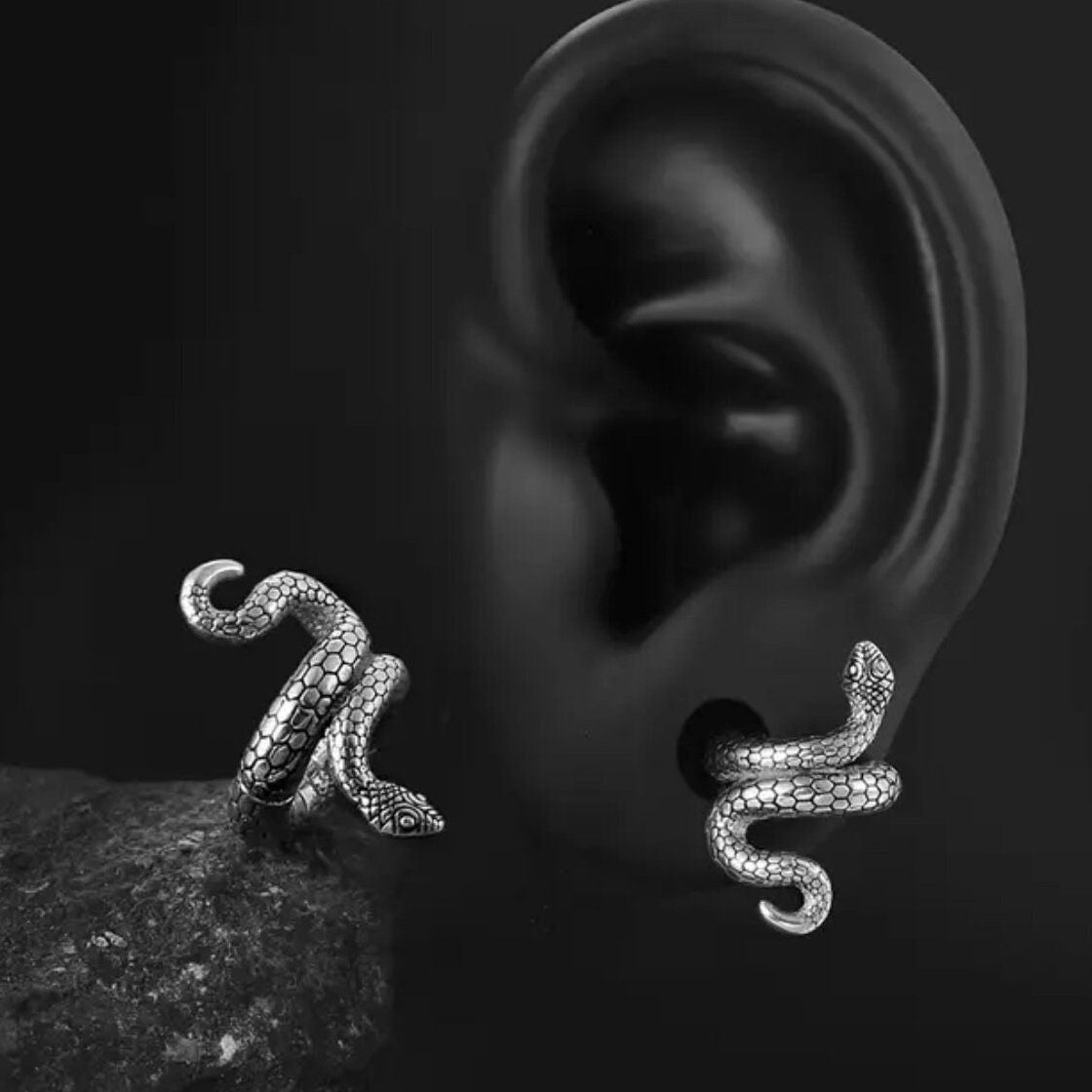 Snake Lobe Cuffs Ear Crawler - DustyJewelz