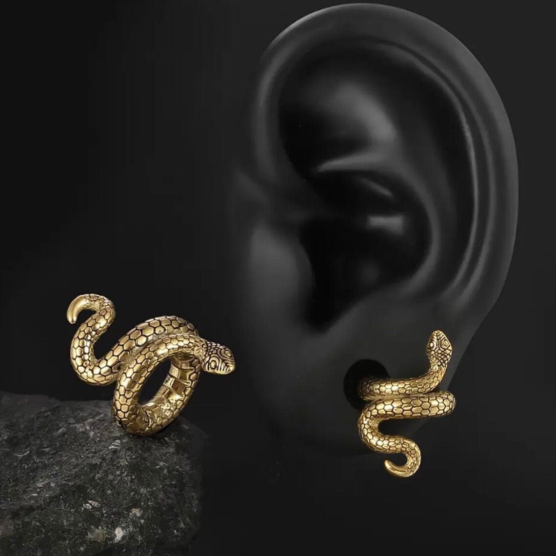 Snake Lobe Cuffs Ear Crawler - DustyJewelz