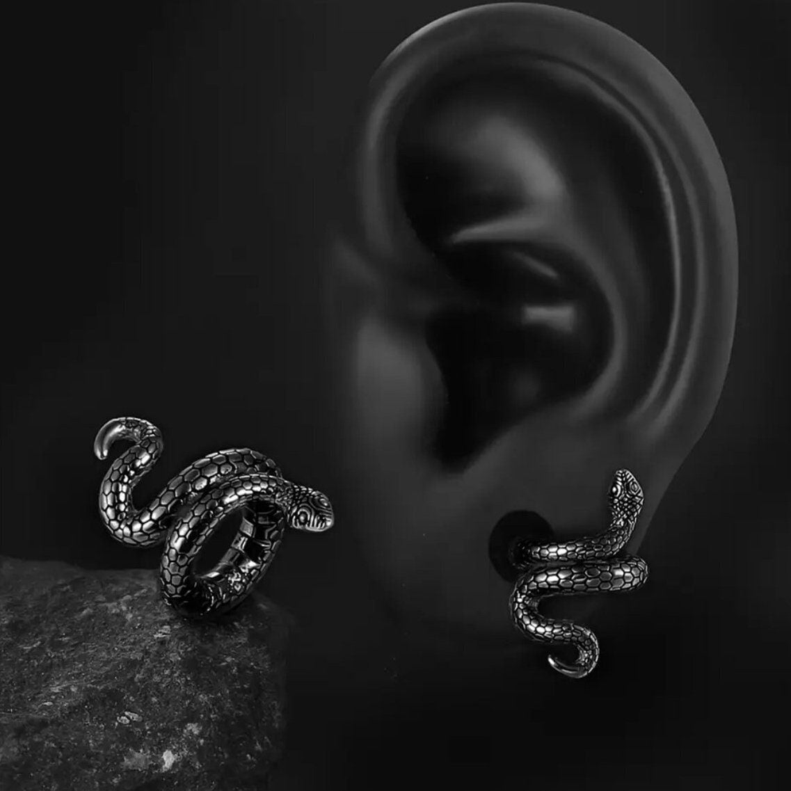 Snake Lobe Cuffs Ear Crawler - DustyJewelz