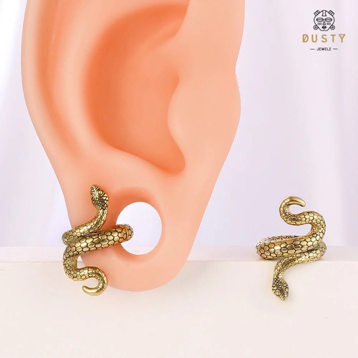 Snake Lobe Cuffs Ear Crawler - DustyJewelz