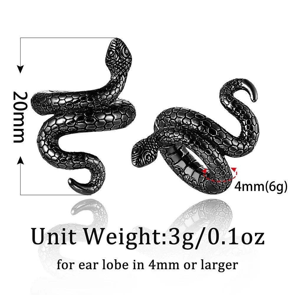 Snake Lobe Cuffs Ear Crawler - DustyJewelz