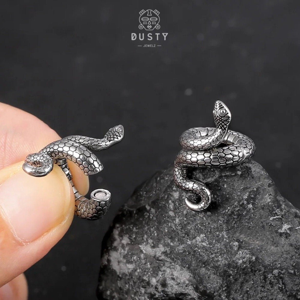 Snake Lobe Cuffs Ear Crawler - DustyJewelz