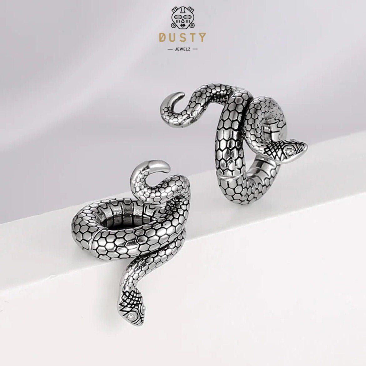 Snake Lobe Cuffs Ear Crawler - DustyJewelz