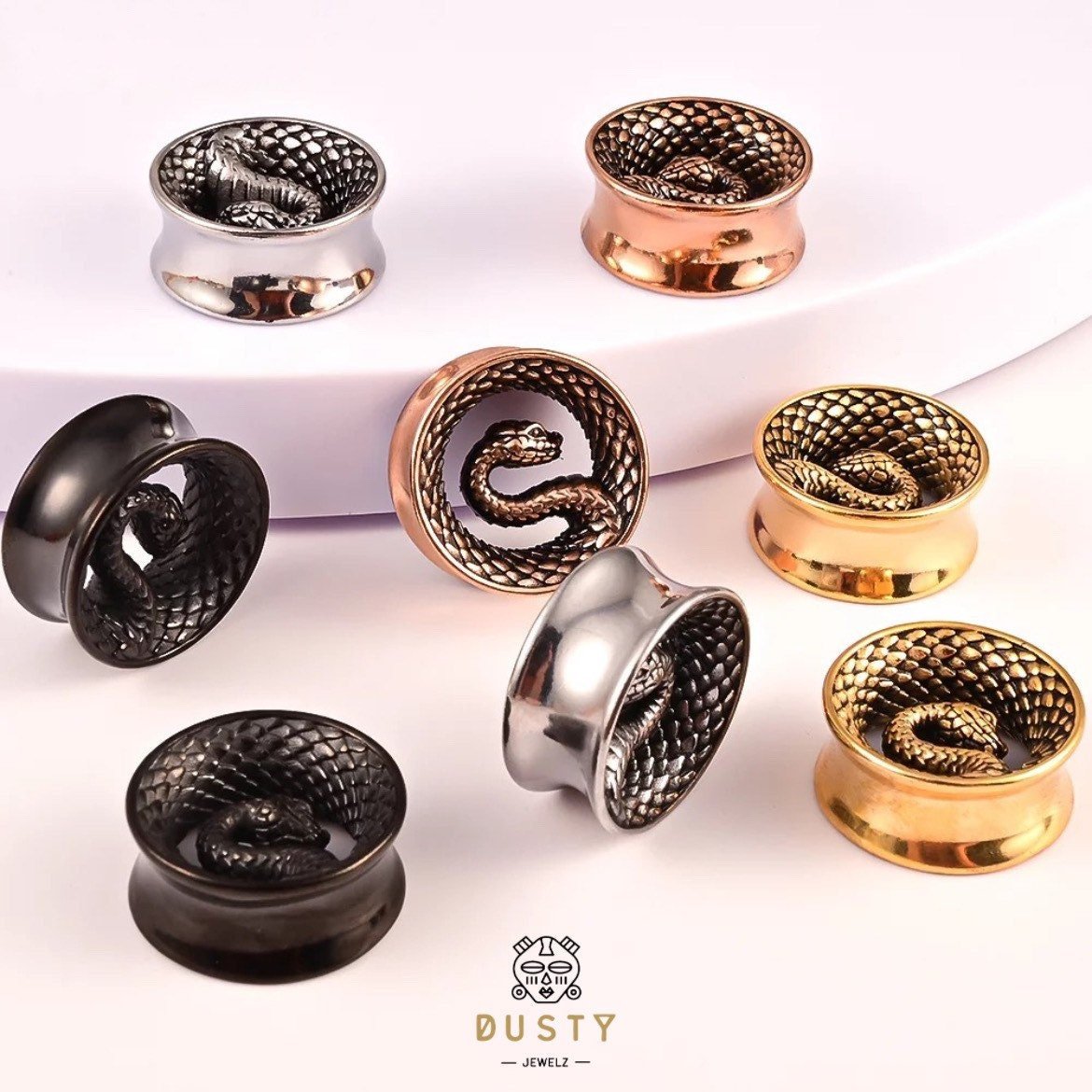 Snake Saddle Plugs - DustyJewelz