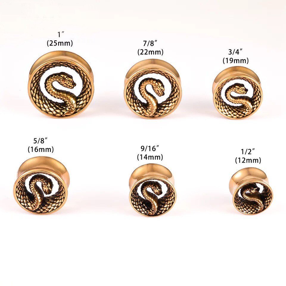 Snake Saddle Plugs - DustyJewelz