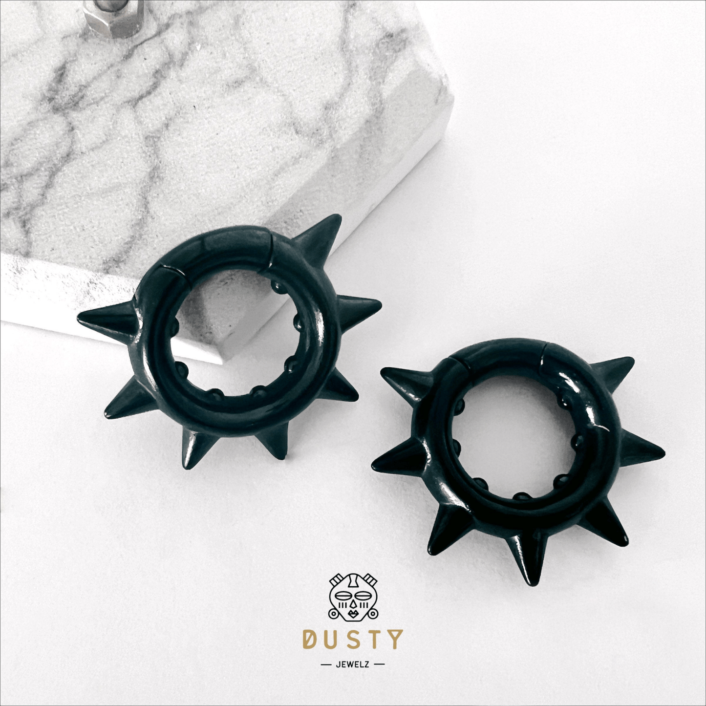 Spike Hoop Ear Weights | Hoops Earweights | Ear Hangers | Gauges Jewelry | Stretched Ears | Alternative Jewellery - DustyJewelz