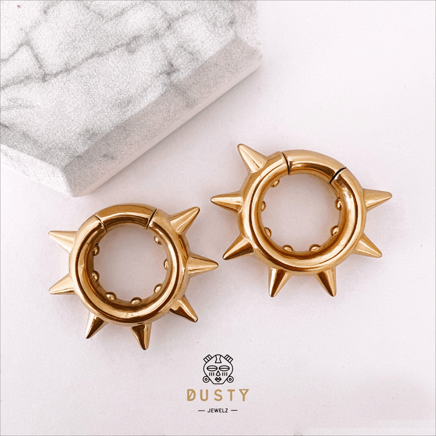 Spike Hoop Ear Weights | Hoops Earweights | Ear Hangers | Gauges Jewelry | Stretched Ears | Alternative Jewellery - DustyJewelz