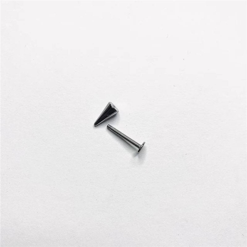 Spike Labret Ear Stud | Medusa | 16g Surgical Steel | Tragus Bar | Helix | Conch | Monroe | Philtrum | Ear Lobe | Lip Piercing | Snake Bite - DustyJewelz