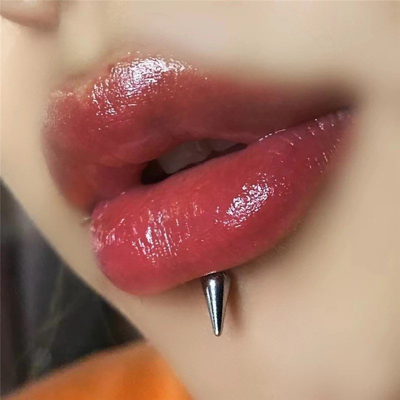 Spike Labret Ear Stud | Medusa | 16g Surgical Steel | Tragus Bar | Helix | Conch | Monroe | Philtrum | Ear Lobe | Lip Piercing | Snake Bite - DustyJewelz