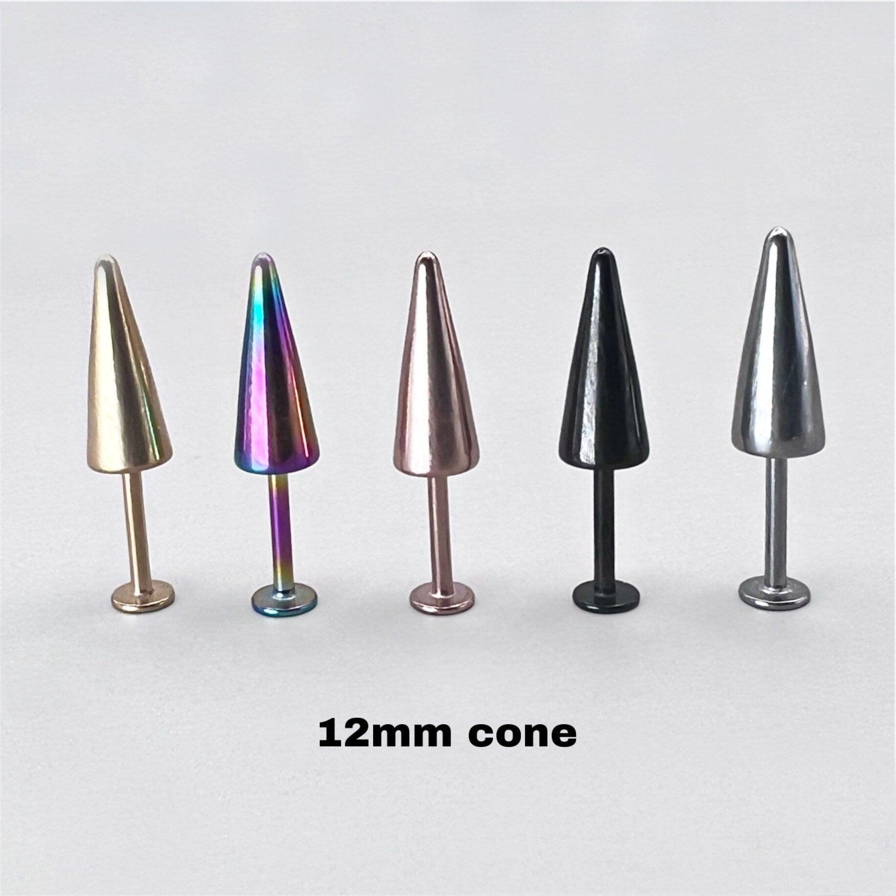Spike Labret Ear Stud | Medusa | 16g Surgical Steel | Tragus Bar | Helix | Conch | Monroe | Philtrum | Ear Lobe | Lip Piercing | Snake Bite - DustyJewelz