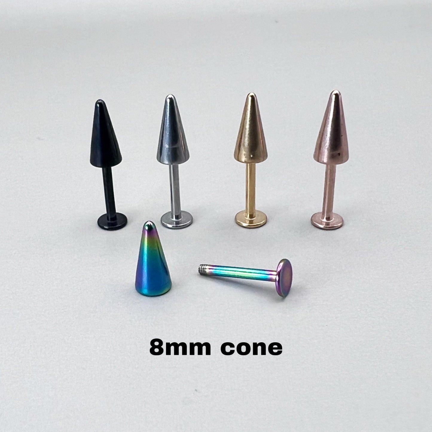 Spike Labret Ear Stud | Medusa | 16g Surgical Steel | Tragus Bar | Helix | Conch | Monroe | Philtrum | Ear Lobe | Lip Piercing | Snake Bite - DustyJewelz