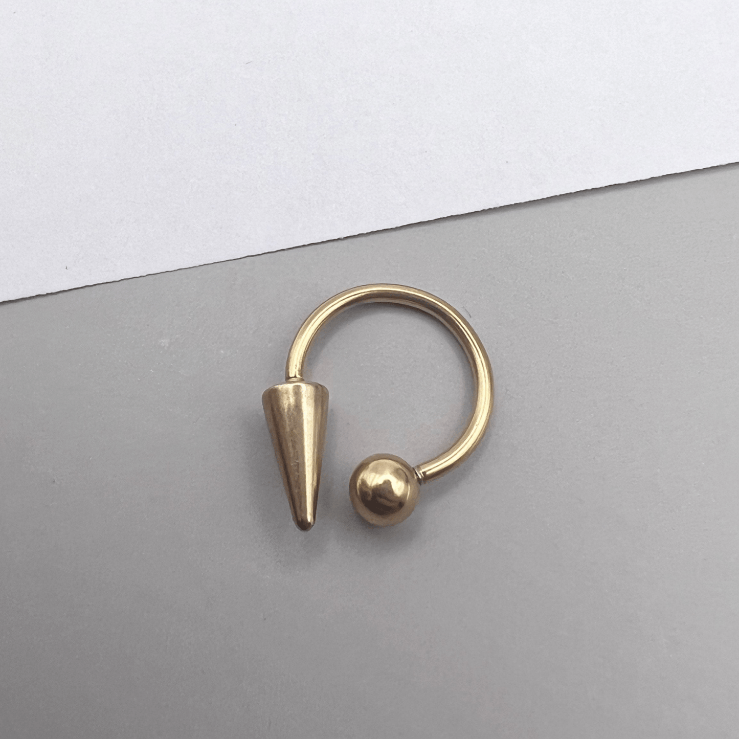 Spike Lippy Loop Labret Ring Horseshoe | Snake Bite Piercing | Lip Hugger - DustyJewelz