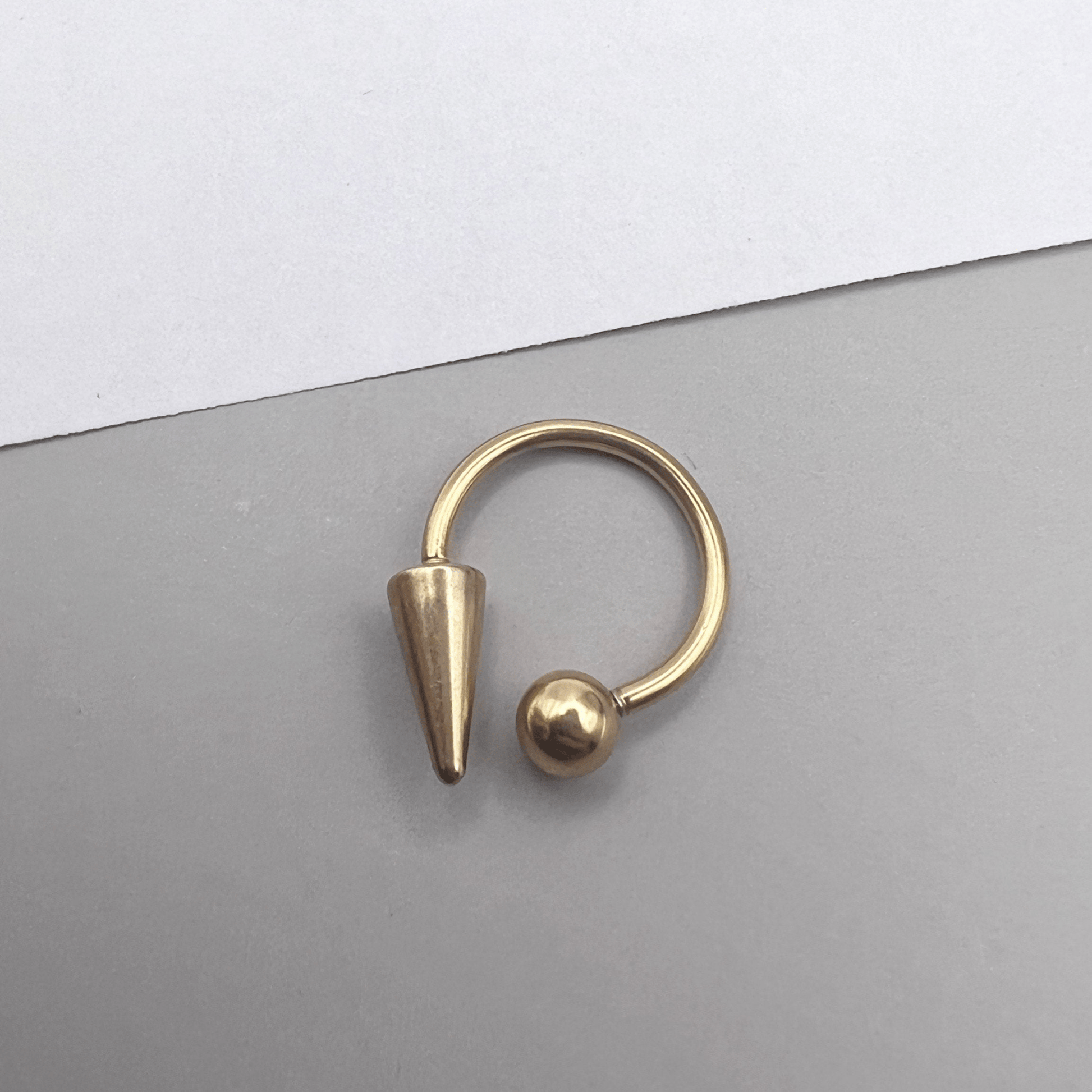 Spike Lippy Loop Labret Ring Horseshoe | Snake Bite Piercing | Lip Hugger - DustyJewelz