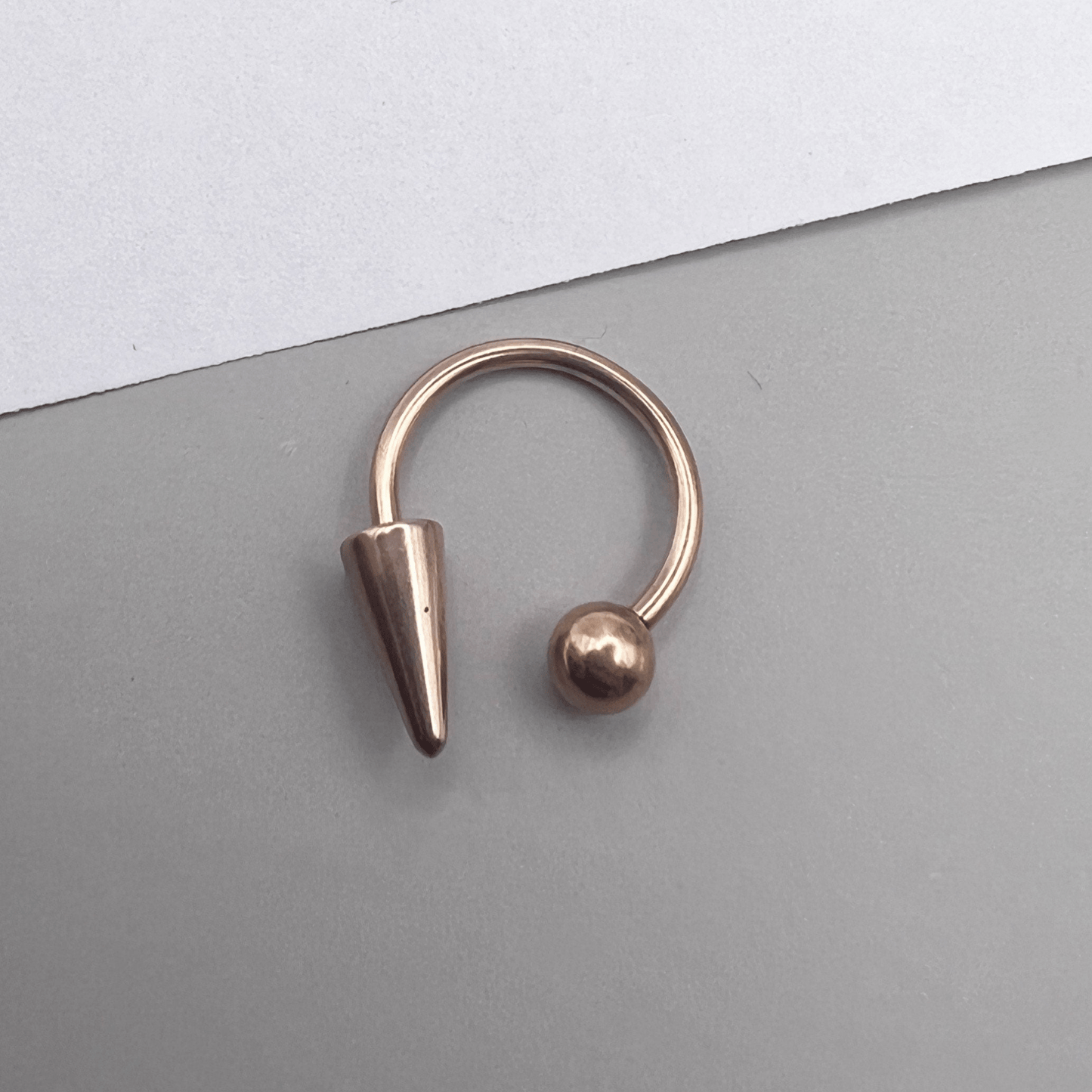 Spike Lippy Loop Labret Ring Horseshoe | Snake Bite Piercing | Lip Hugger - DustyJewelz