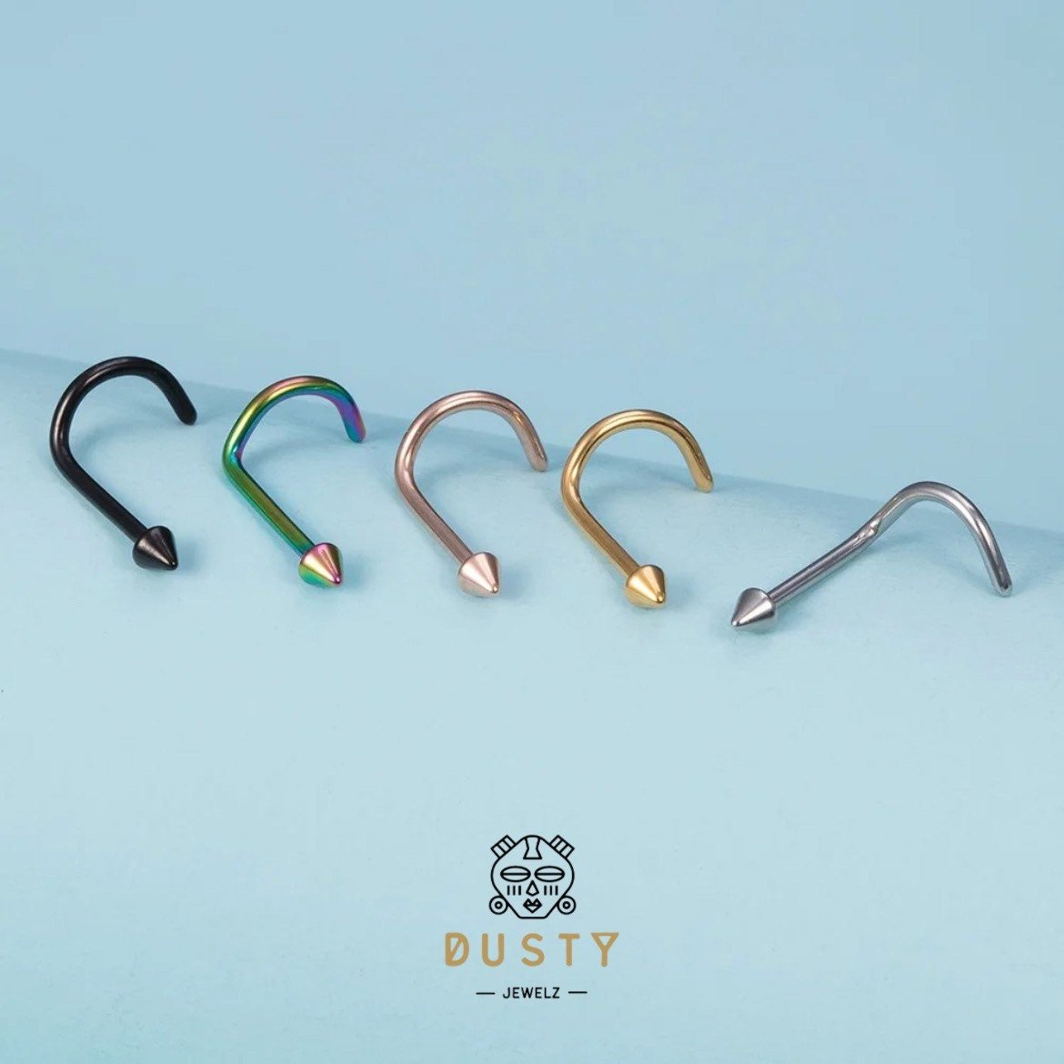 Spike Nose Stud | Nostril Piercing - DustyJewelz