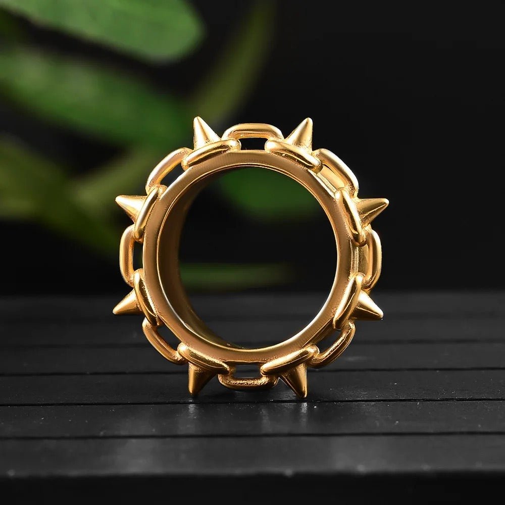 Spike Rimmed Ear Tunnels | Stainless Steel Double Flare - DustyJewelz