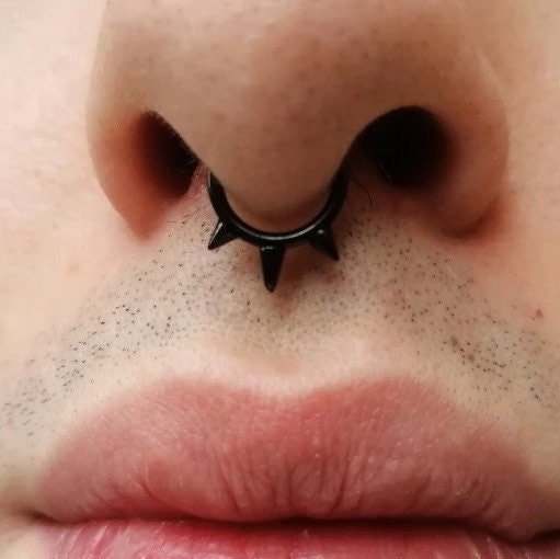 Spike Septum Ring | Steel Clicker - DustyJewelz