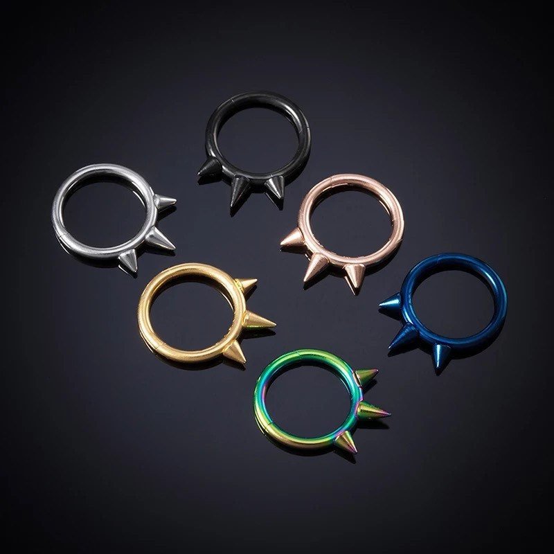 Spike Septum Ring | Steel Clicker - DustyJewelz