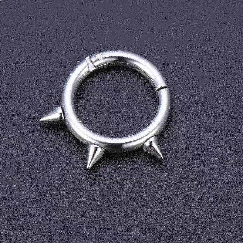 Spike Septum Ring | Steel Clicker - DustyJewelz
