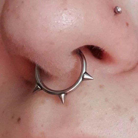 Spike Septum Ring | Steel Clicker - DustyJewelz