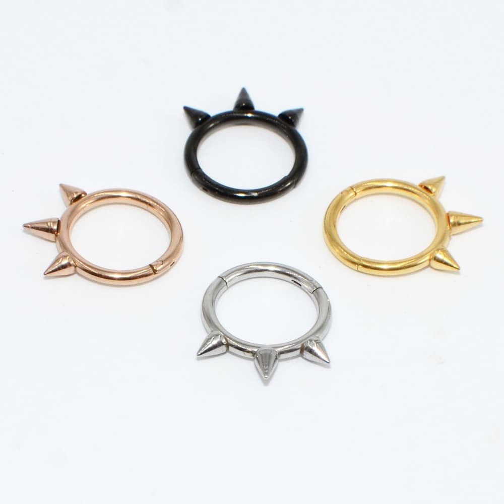 Spike Septum Ring | Steel Clicker - DustyJewelz