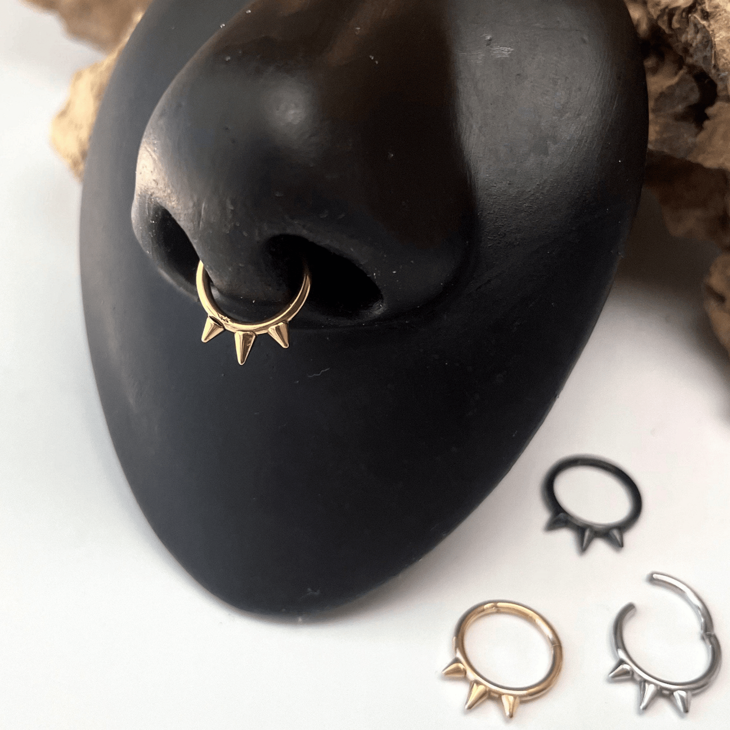 Spike Septum Ring | Steel Clicker - DustyJewelz