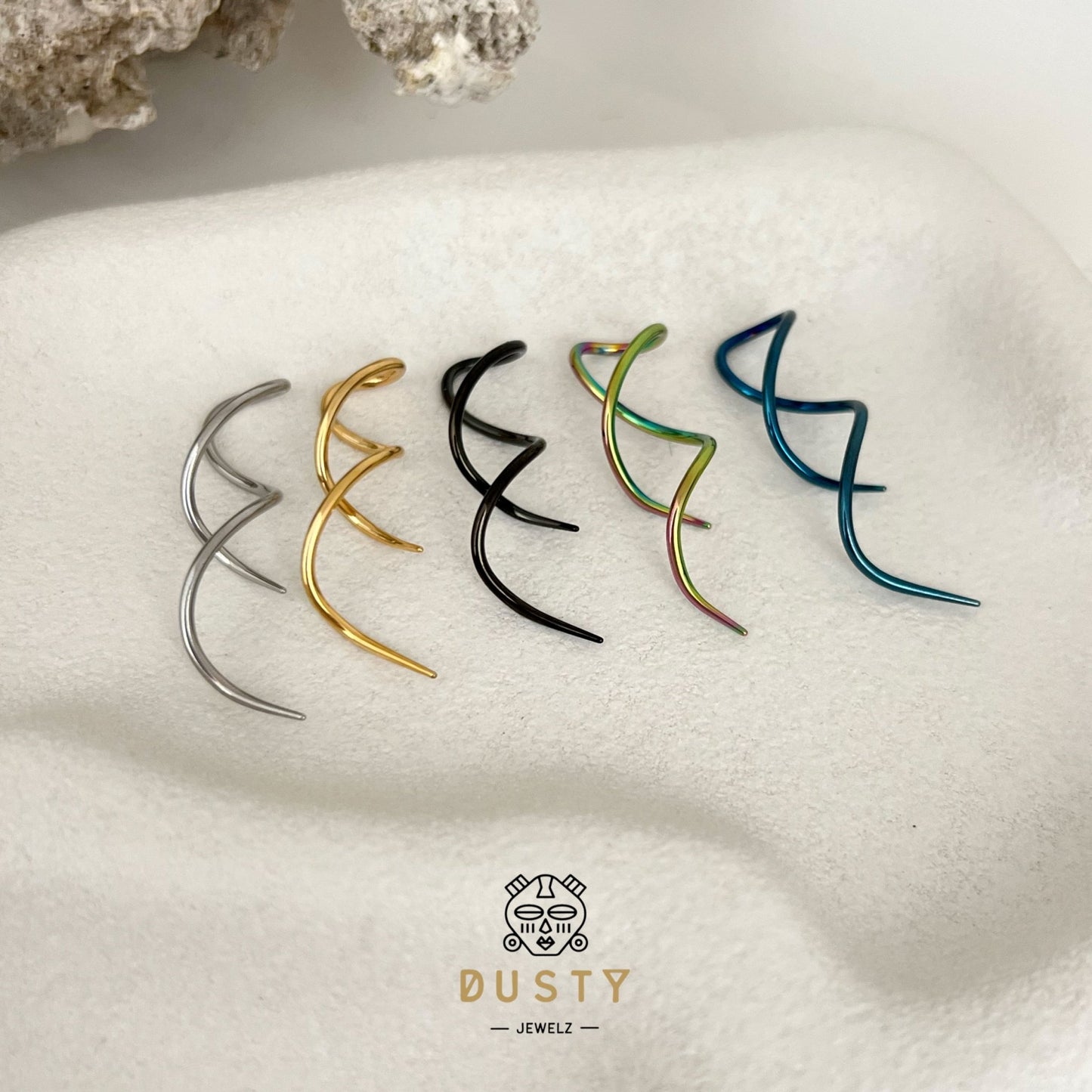 Spiral Twist Tapers | Snake Curl Lobe Hangers - DustyJewelz