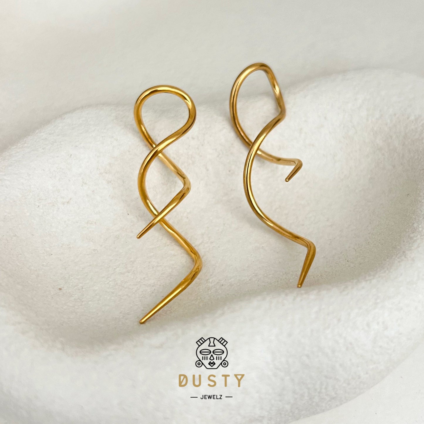 Spiral Twist Tapers | Snake Curl Lobe Hangers - DustyJewelz