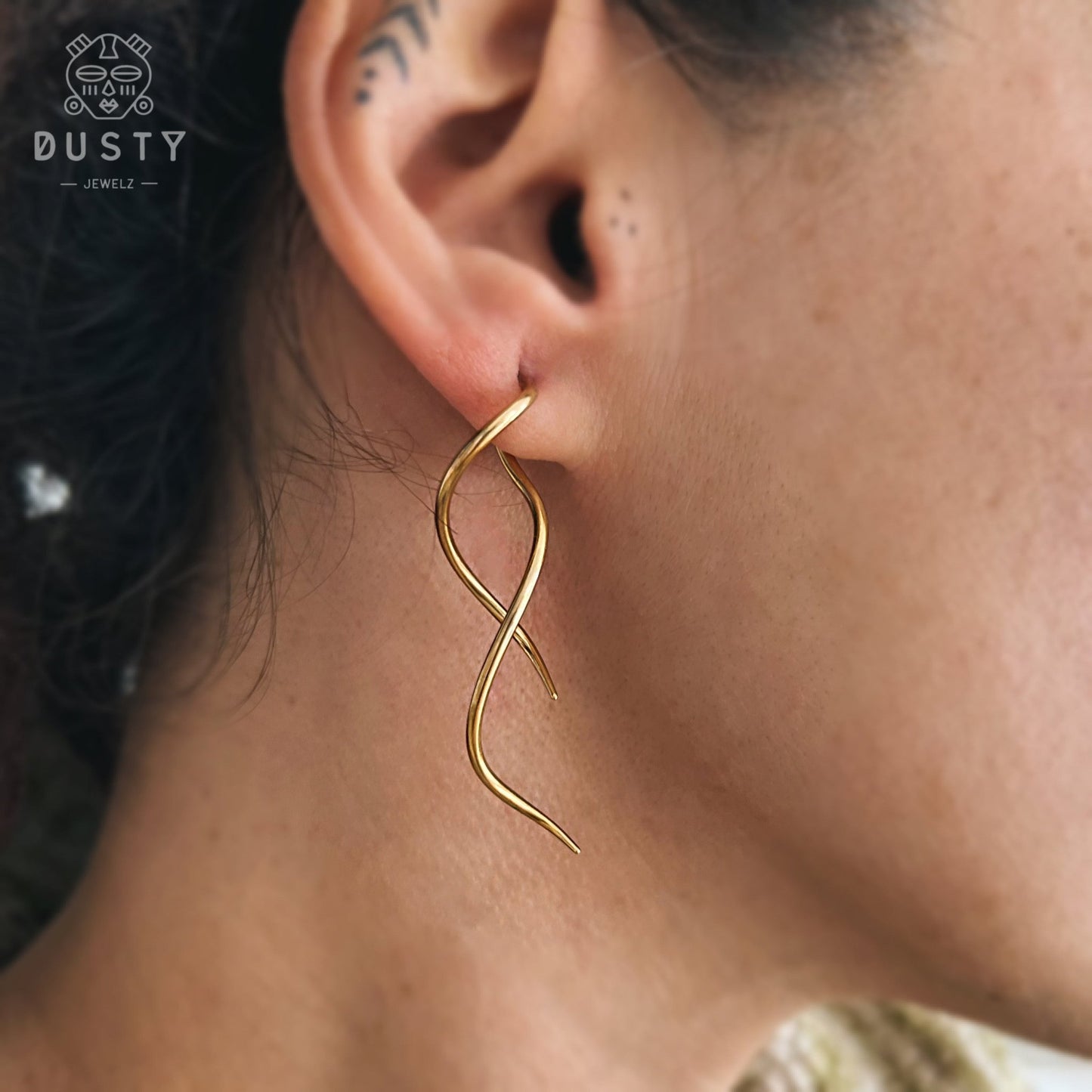 Spiral Twist Tapers | Snake Curl Lobe Hangers - DustyJewelz
