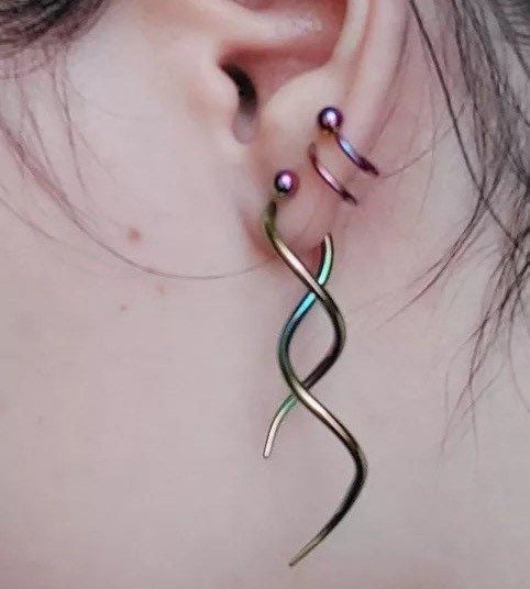 Spiral Twist Tapers | Snake Curl Lobe Hangers - DustyJewelz