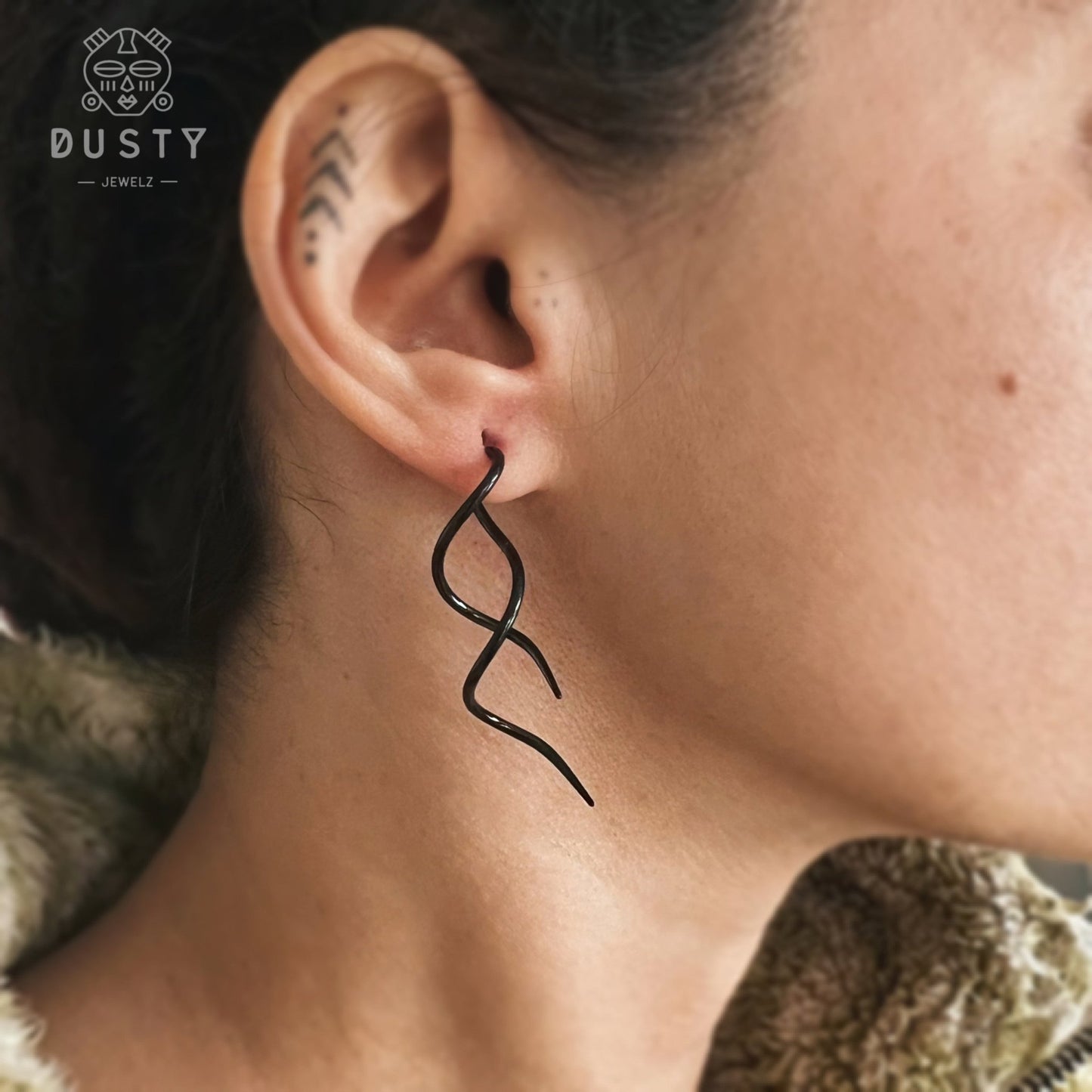 Spiral Twist Tapers | Snake Curl Lobe Hangers - DustyJewelz