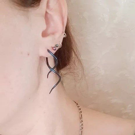 Spiral Twist Tapers | Snake Curl Lobe Hangers - DustyJewelz