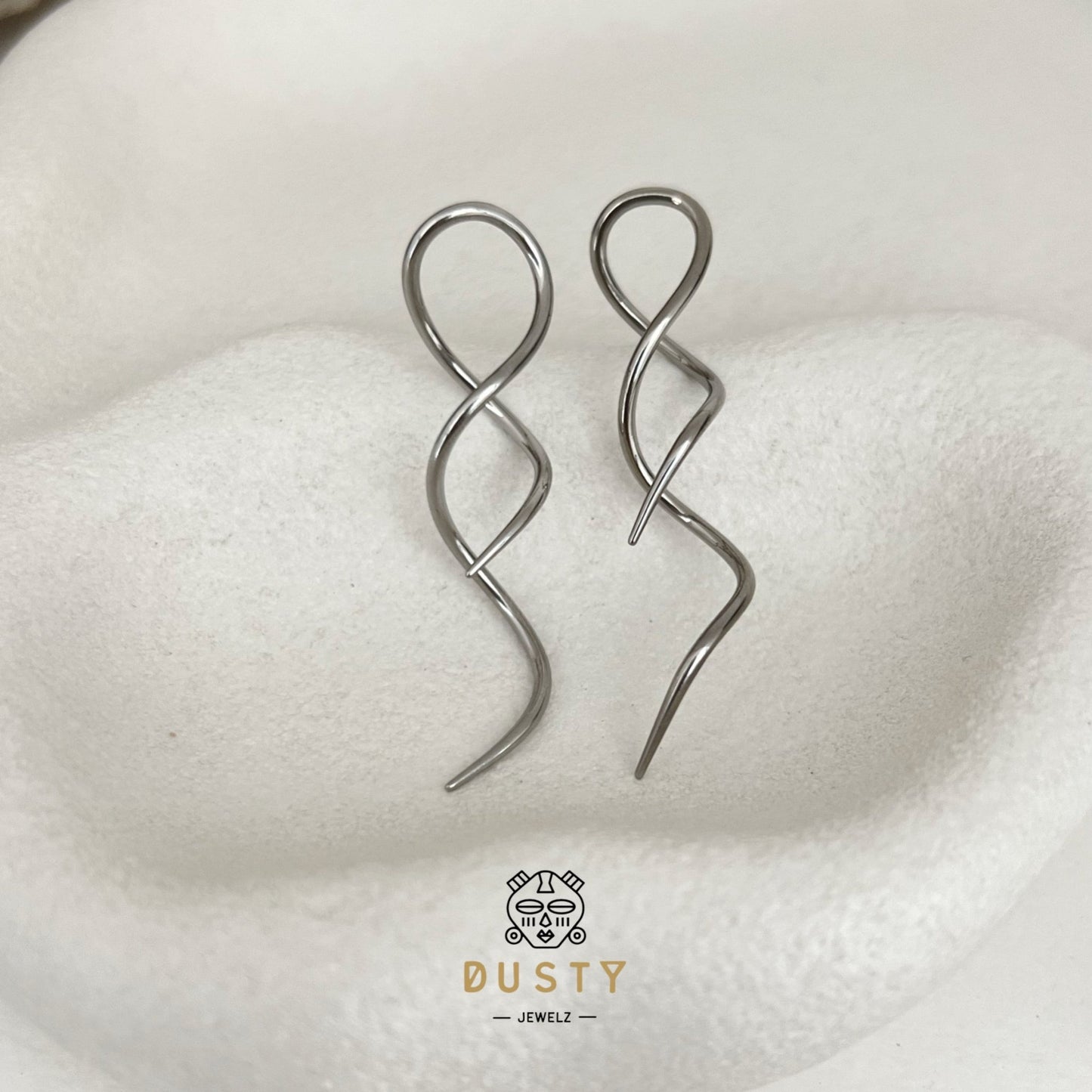 Spiral Twist Tapers | Snake Curl Lobe Hangers - DustyJewelz