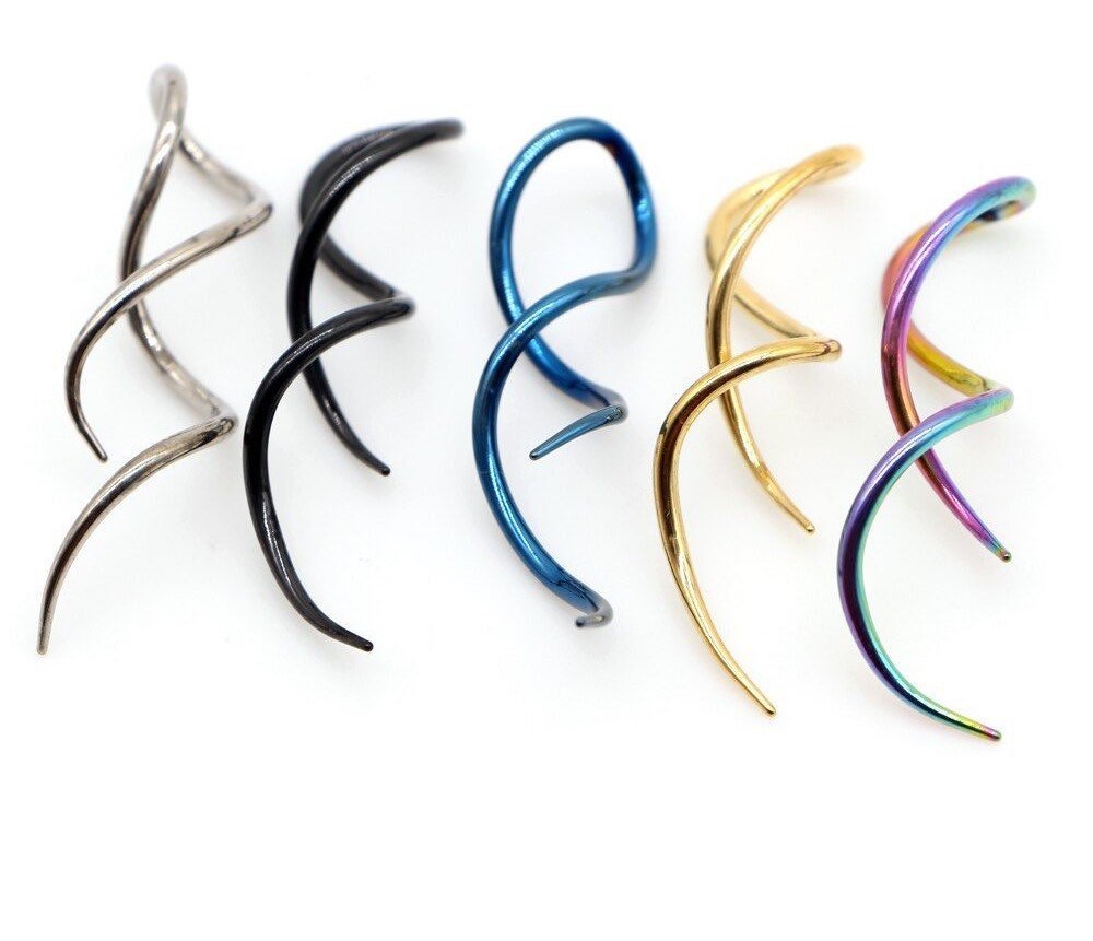 Spiral Twist Tapers | Snake Curl Lobe Hangers - DustyJewelz
