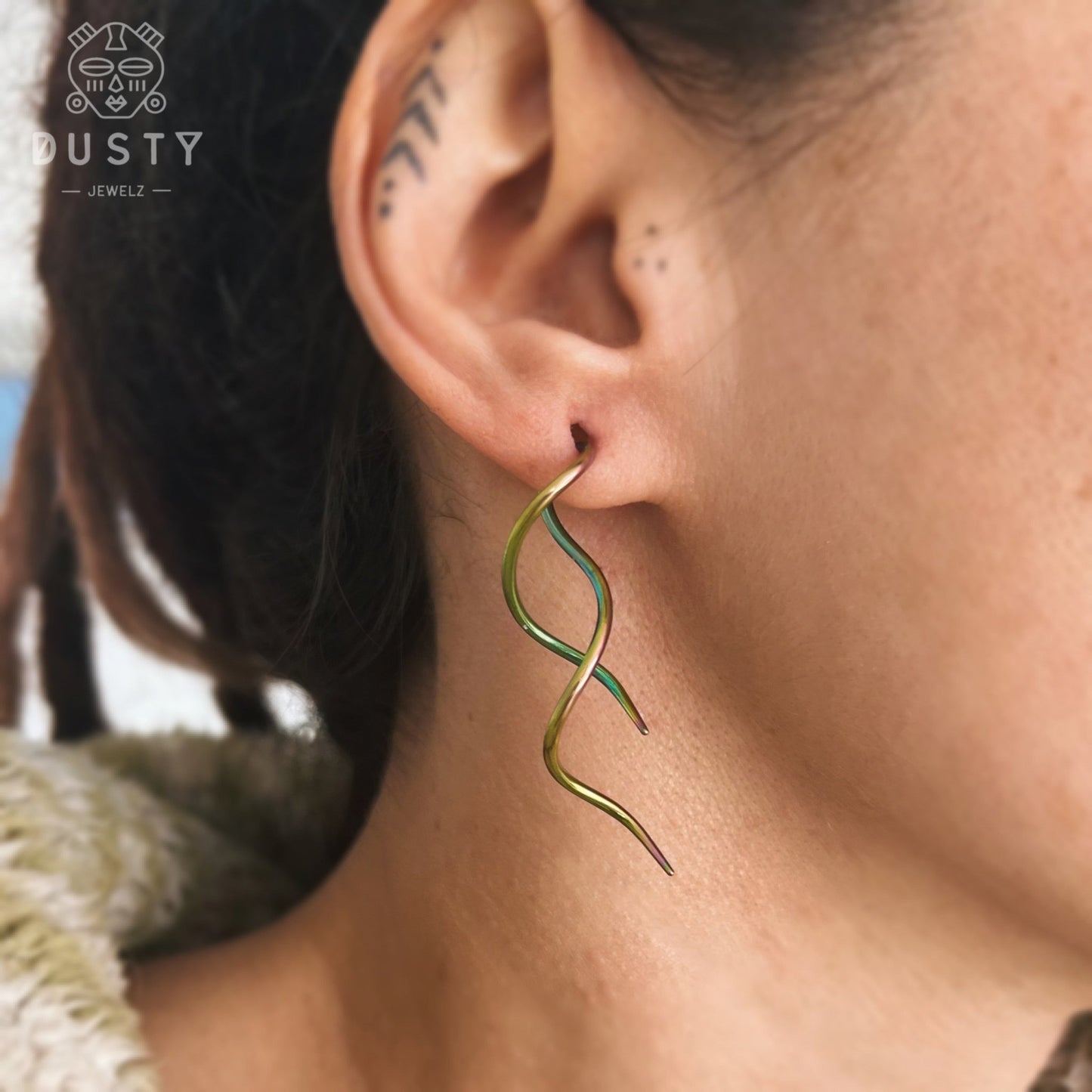 Spiral Twist Tapers | Snake Curl Lobe Hangers - DustyJewelz