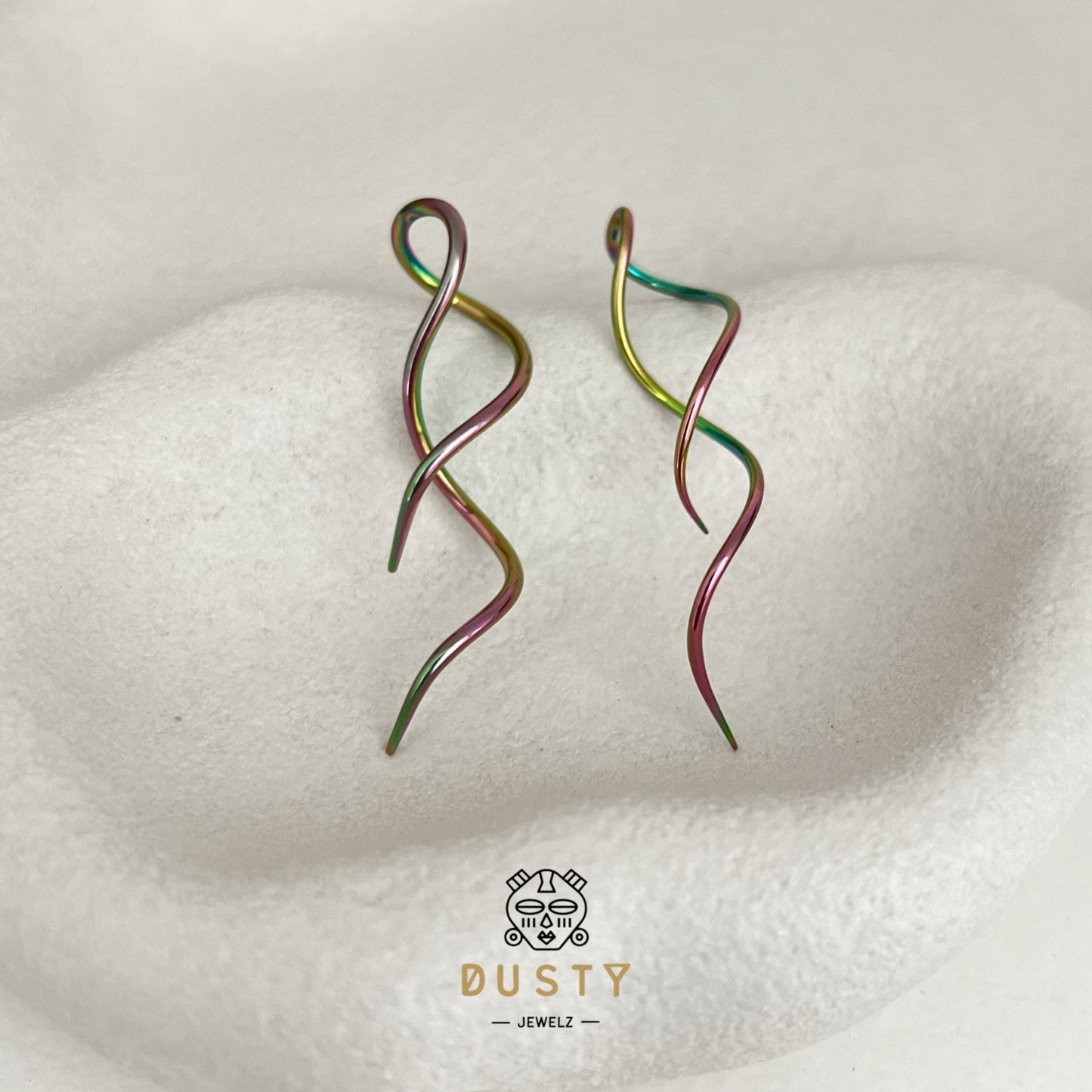 Spiral Twist Tapers | Snake Curl Lobe Hangers - DustyJewelz