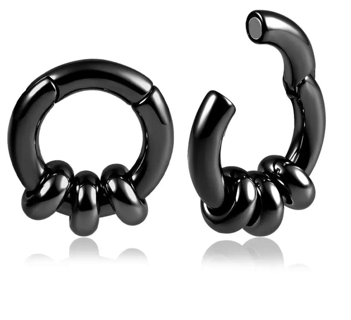 Stacked Circle Ear Weights | Stainless Steel Gauge Ear Weight | Multi Hoops | Ear Plugs | Body Jewelry | Ear Hanger - DustyJewelz