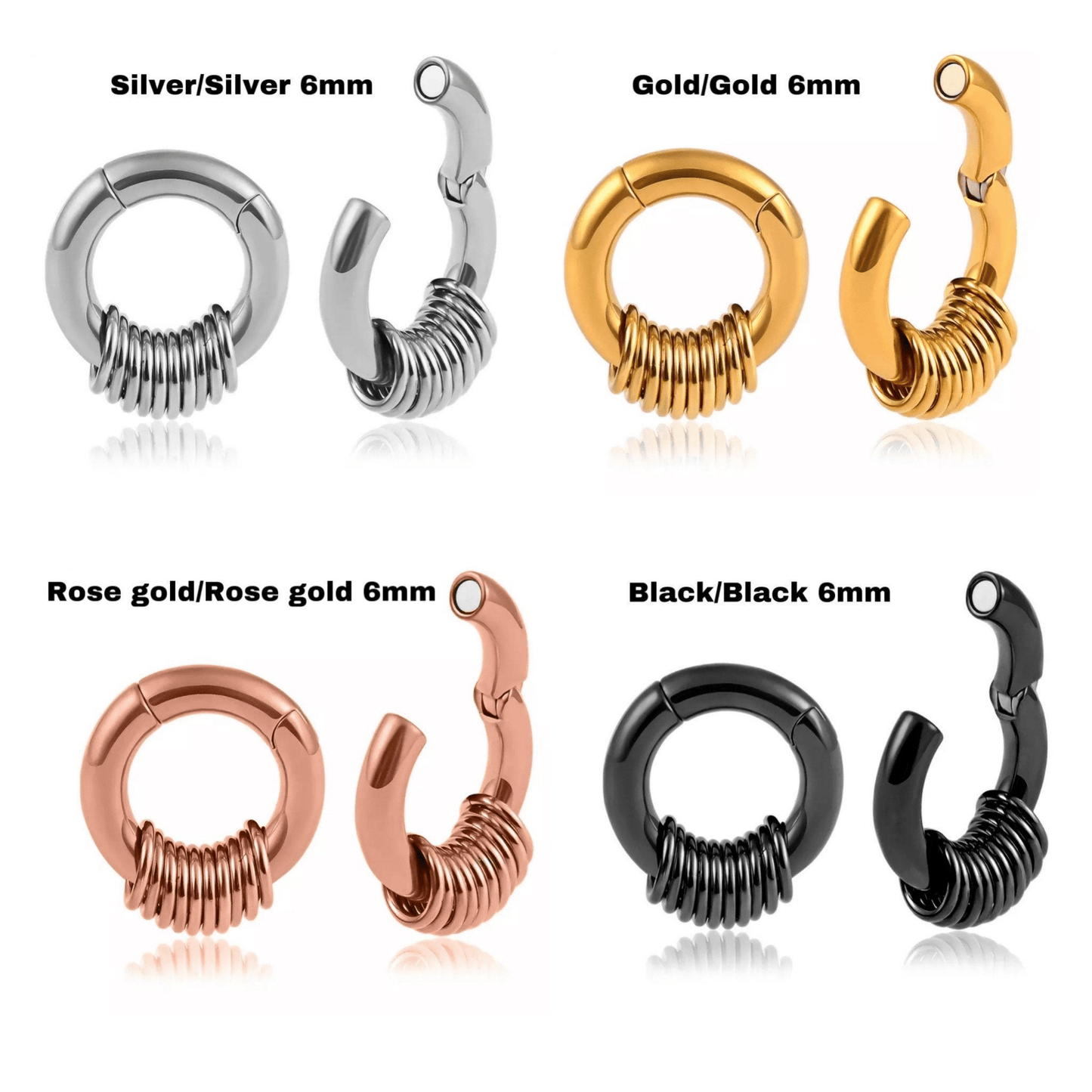 Stacked Circle Ear Weights | Stainless Steel Gauge Magnetic Ear Weight | Multi Hoops | Ear Plugs | Body Jewelry | Ear Hanger - DustyJewelz