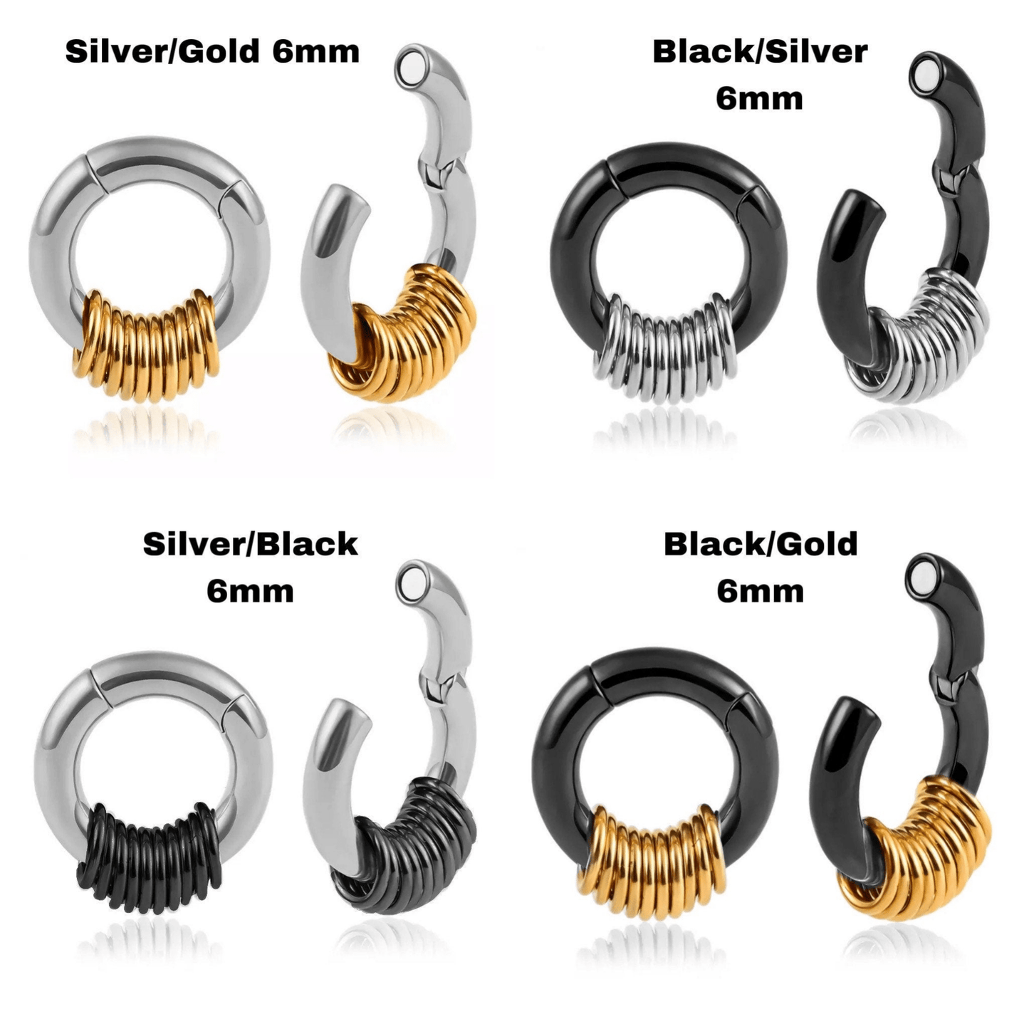 Stacked Circle Ear Weights | Stainless Steel Gauge Magnetic Ear Weight | Multi Hoops | Ear Plugs | Body Jewelry | Ear Hanger - DustyJewelz