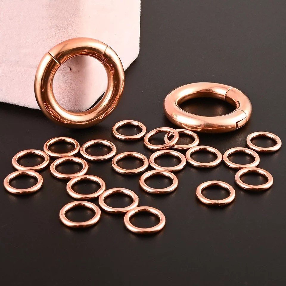 Stacked Circle Ear Weights | Stainless Steel Gauge Magnetic Ear Weight | Multi Hoops | Ear Plugs | Body Jewelry | Ear Hanger - DustyJewelz