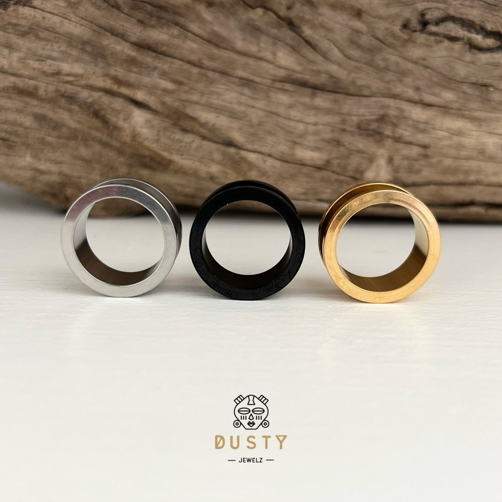 Stainless Steel Tunnels | Double Flare | Screw Back Externally Threaded | Bundle - DustyJewelz