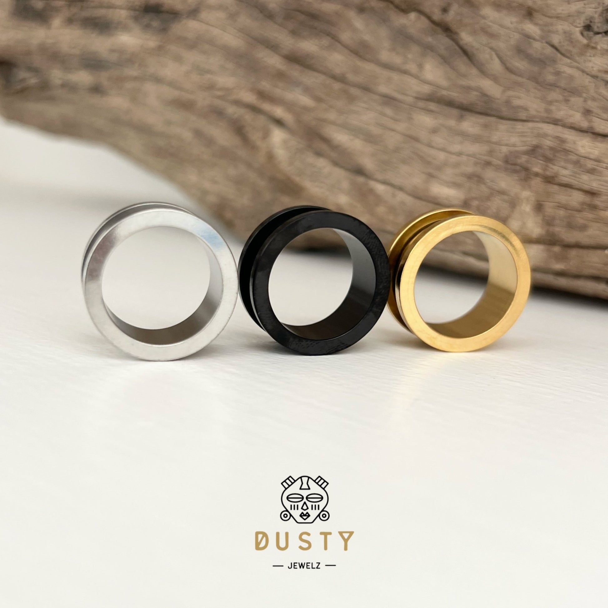 Stainless Steel Tunnels | Double Flare | Screw Back Externally Threaded | Bundle - DustyJewelz