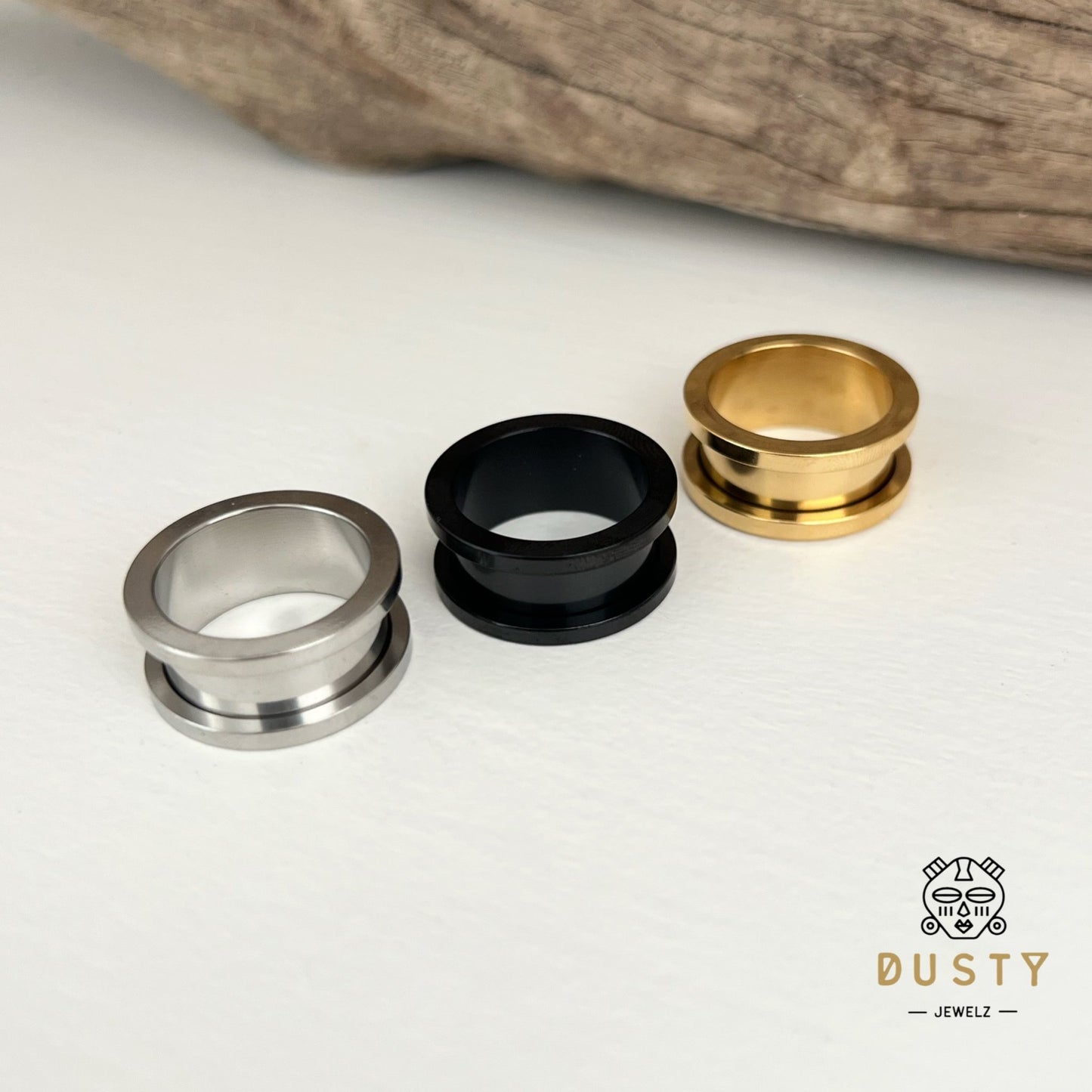 Stainless Steel Tunnels | Double Flare | Screw Back Externally Threaded | Bundle - DustyJewelz