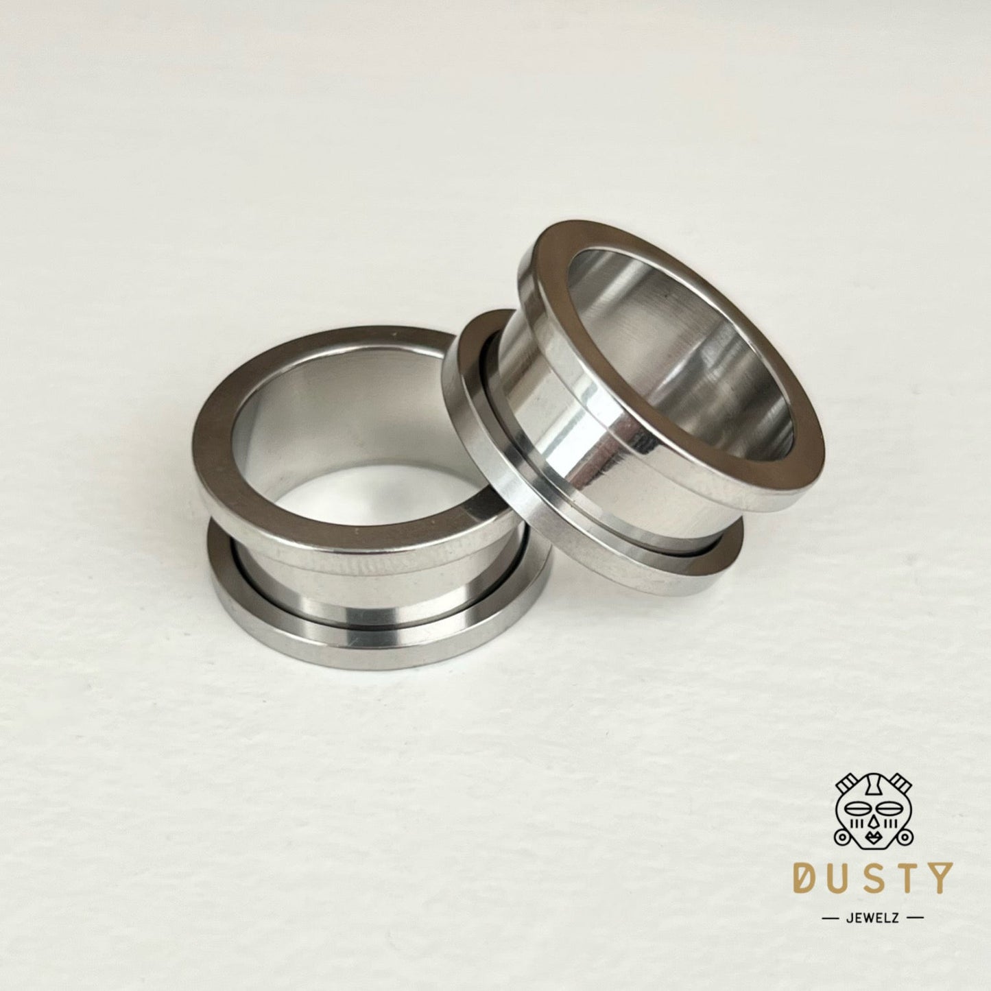 Stainless Steel Tunnels | Double Flare | Screw Back Externally Threaded | Bundle - DustyJewelz