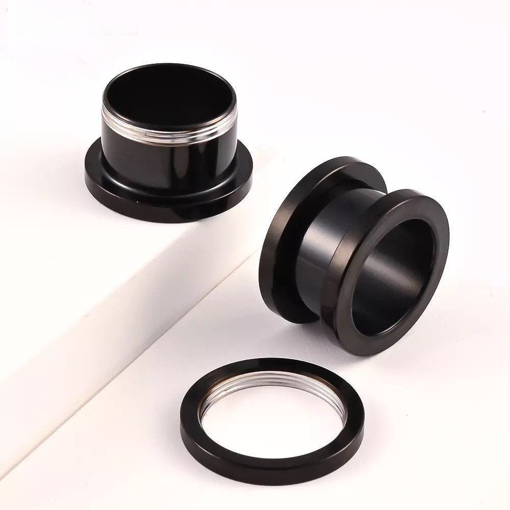 Stainless Steel Tunnels | Double Flare | Screw Back Externally Threaded | Bundle - DustyJewelz