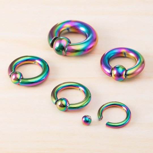 Steel Spring Loaded Ball Closure Ring | BCR Piercing Rings | CBR - DustyJewelz